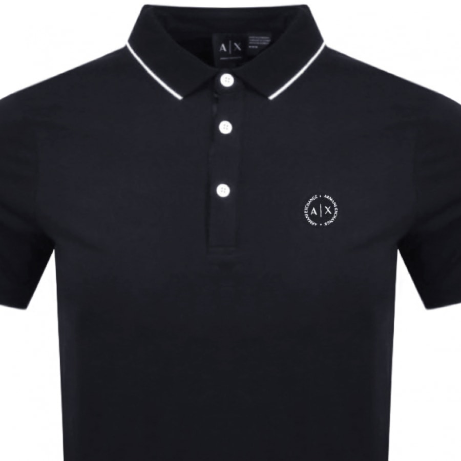 Alternative Image for ProductArmani Exchange Short Sleeved Polo T Shirt Navy2
